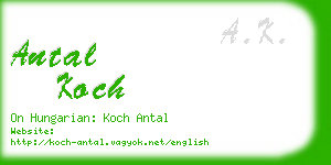 antal koch business card